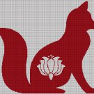 Fox Tulip silhouette cross stitch pattern in pdf