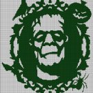 Frankenstein cameo silhouette cross stitch pattern in pdf