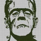 Frankenstein face silhouette cross stitch pattern in pdf