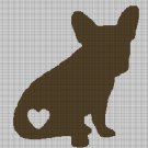 French Bulldog silhouette cross stitch pattern in pdf