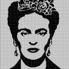 Frida Kahlo face silhouette cross stitch pattern in pdf
