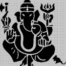 Ganesha wit mouse silhouette cross stitch pattern in pdf