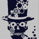 Gears skull silhouette cross stitch pattern in pdf