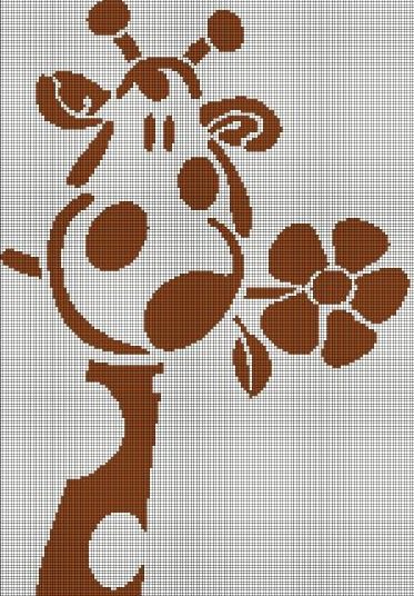 Giraffe silhouette cross stitch pattern in pdf