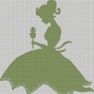 Girl with flower silhouette cross stitch pattern in pdf