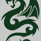 Green dragon1 silhouette cross stitch pattern in pdf