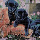 Dogs and shoes cross stitch pattern in pdf DMC