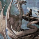 Dragon and girl fantasy cross stitch pattern in pdf DMC