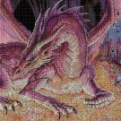 Dragon on gold cross stitch pattern in pdf DMC