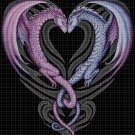 Dragons heart cross stitch pattern in pdf DMC