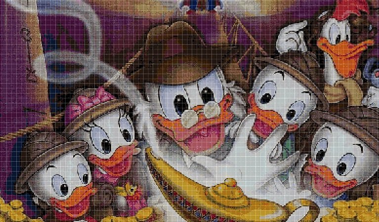 Ducktales cross stitch pattern in pdf DMC