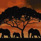 Elephant family cross stitch pattern in pdf DMC