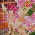Fairy and flowers cross stitch pattern in pdf DMC
