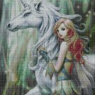 Fairy and unicorn cross stitch pattern in pdf DMC