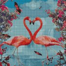 Flamingo love cross stitch pattern in pdf DMC