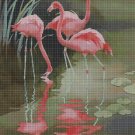 Flamingos cross stitch pattern in pdf DMC
