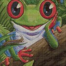 Frog cross stitch pattern in pdf DMC