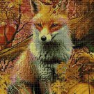 Fox in autumn cross stitch pattern in pdf DMC