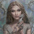 Forest fairy with dragon cross stitch pattern in pdf DMC