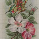 Flowers and butterfly-vintage cross stitch pattern in pdf DMC