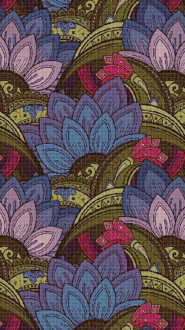 Flower motif 2 cross stitch pattern in pdf DMC