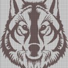 Grey wolf head silhouette cross stitch pattern in pdf