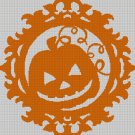 Halloween Pumkin silhouette cross stitch pattern in pdf