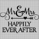 Happily ever after silhouette cross stitch pattern in pdf