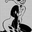 Harley Quinn silhouette cross stitch pattern in pdf