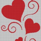 Hearts silhouette cross stitch pattern in pdf