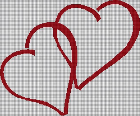 Hearts 1 silhouette cross stitch pattern in pdf