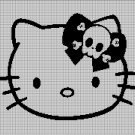 Hello Kitty skull silhouette cross stitch pattern in pdf