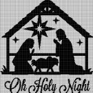 Holy Night silhouette cross stitch pattern in pdf