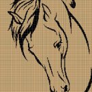 Horse head invert silhouette cross stitch pattern in pdf