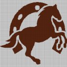 Horse in horseshoe silhouette cross stitch pattern in pdf