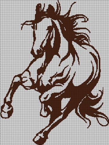 Horse1 silhouette cross stitch pattern in pdf