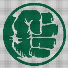 Hulk symbol silhouette cross stitch pattern in pdf