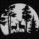In forest silhouette cross stitch pattern in pdf