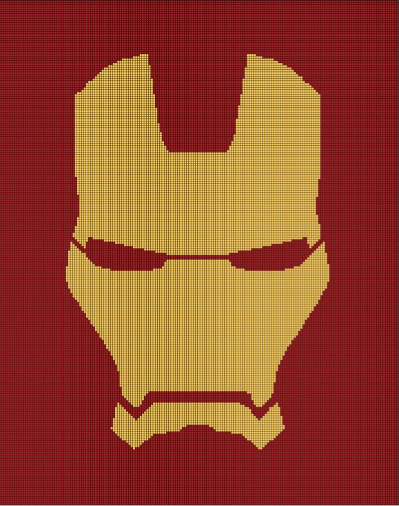 Iron Man symbol silhouette cross stitch pattern in pdf