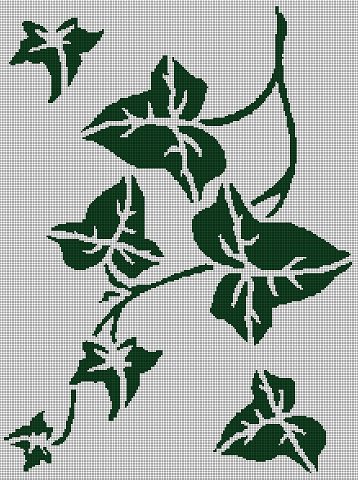 Ivy silhouette cross stitch pattern in pdf