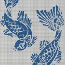 Japanese Fishes silhouette cross stitch pattern in pdf