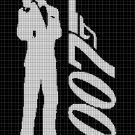 James Bond 007 2 silhouette cross stitch pattern in pdf