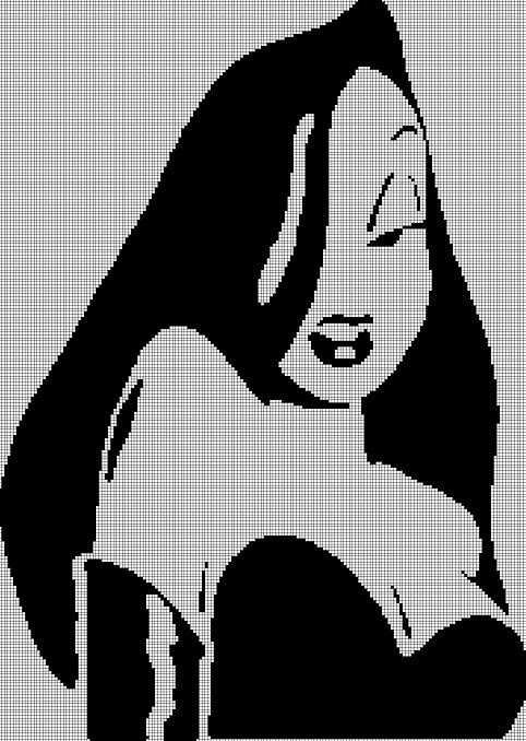 Jessica Rabbit silhouette cross stitch pattern in pdf