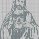Jesus Heart silhouette cross stitch pattern in pdf