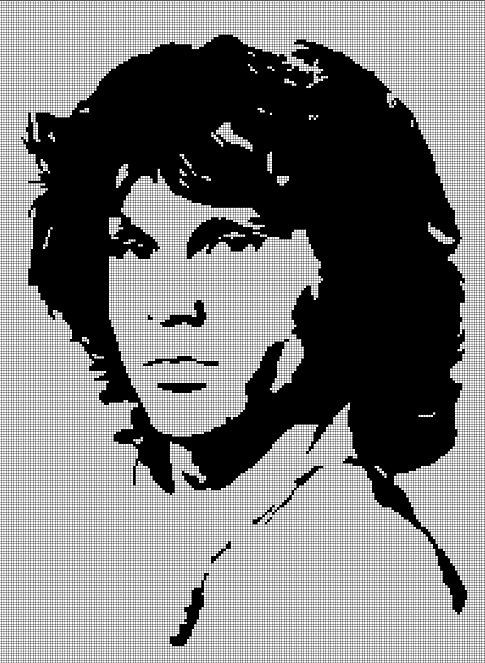 Jim Morrison silhouette cross stitch pattern in pdf