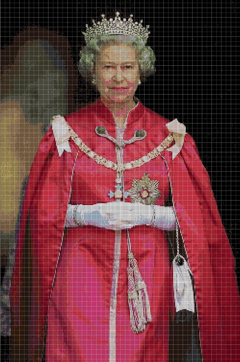 The Queen 3 cross stitch pattern in pdf DMC