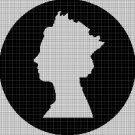 Queen Elizabeth 2 silhouette cross stitch pattern in pdf