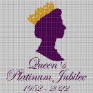 The Queen's 2 silhouette cross stitch pattern in pdf