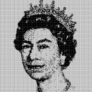 Queen portrait  silhouette cross stitch pattern in pdf