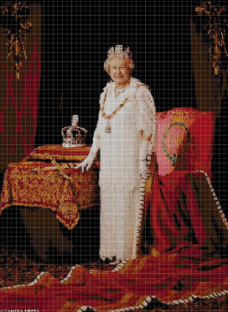 The Queen 5 cross stitch pattern in pdf DMC